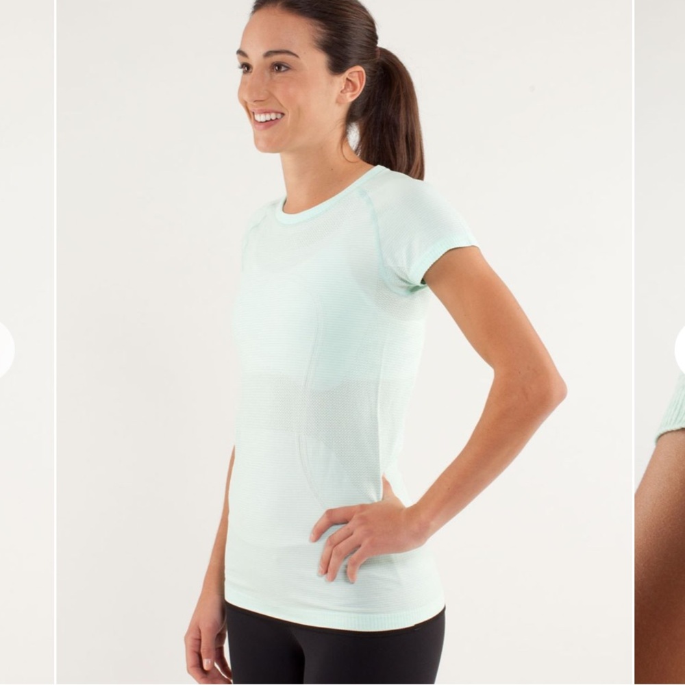 Lululemon Run:Swiftly Tech Shirt Sleeve Mint Movement/black Sz 4 - Picture 12 of 13